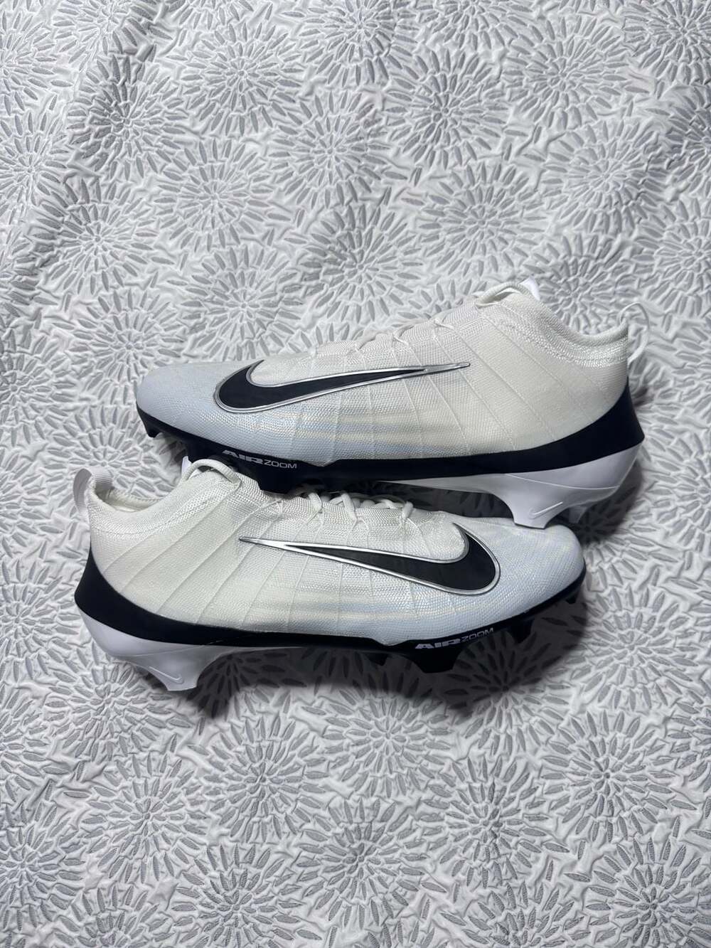 Men's Size 14 Nike Zoom Air Vapor Elite Wide White Black Football HV2724-100
